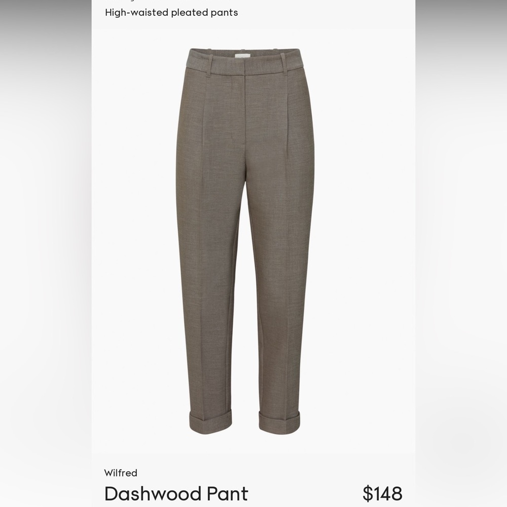 Wilfred Dashwood High Rise Pleated Pant
